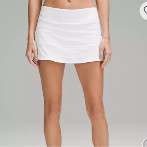 lululemon pace rival white skirt